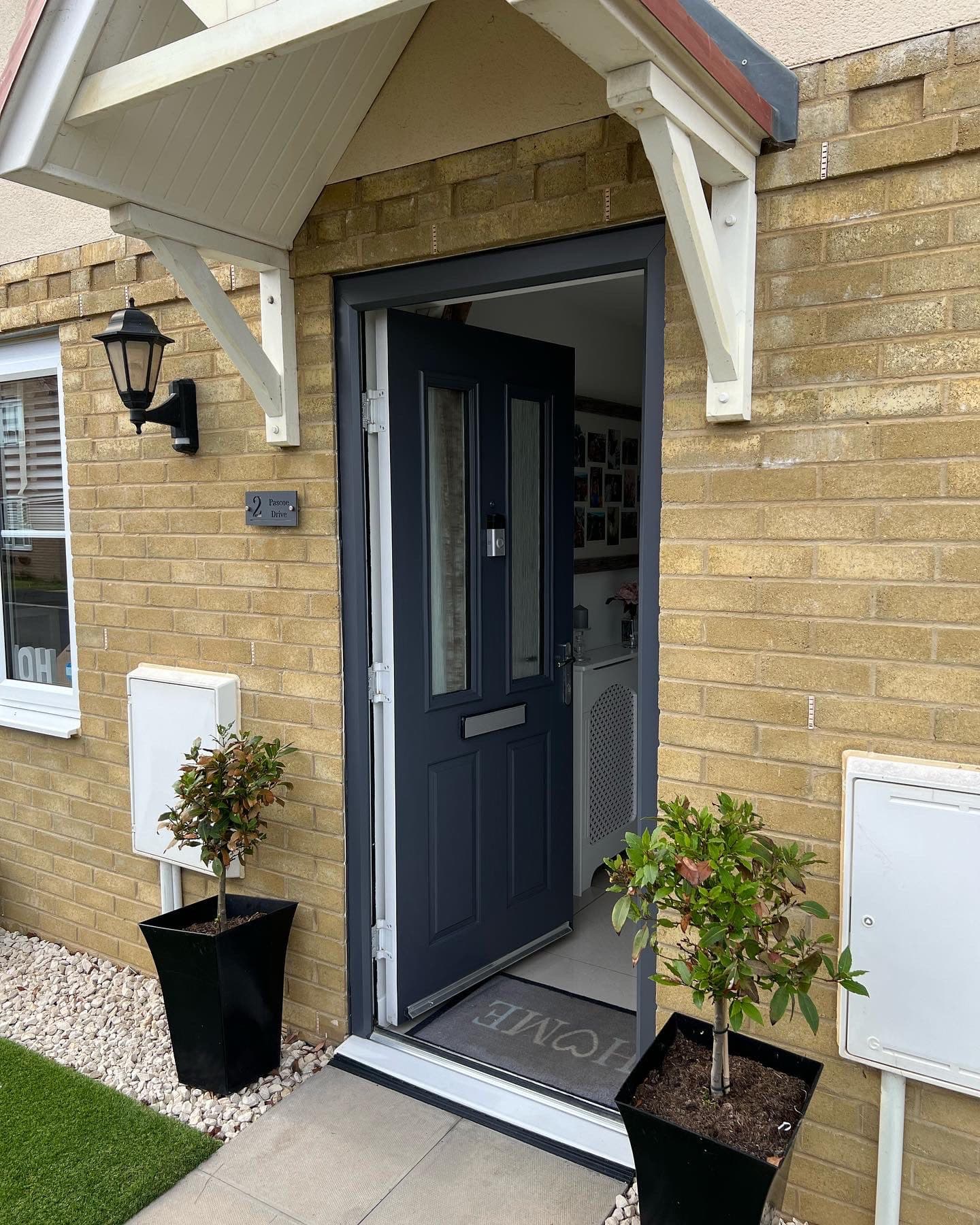 Anthracite composite front door